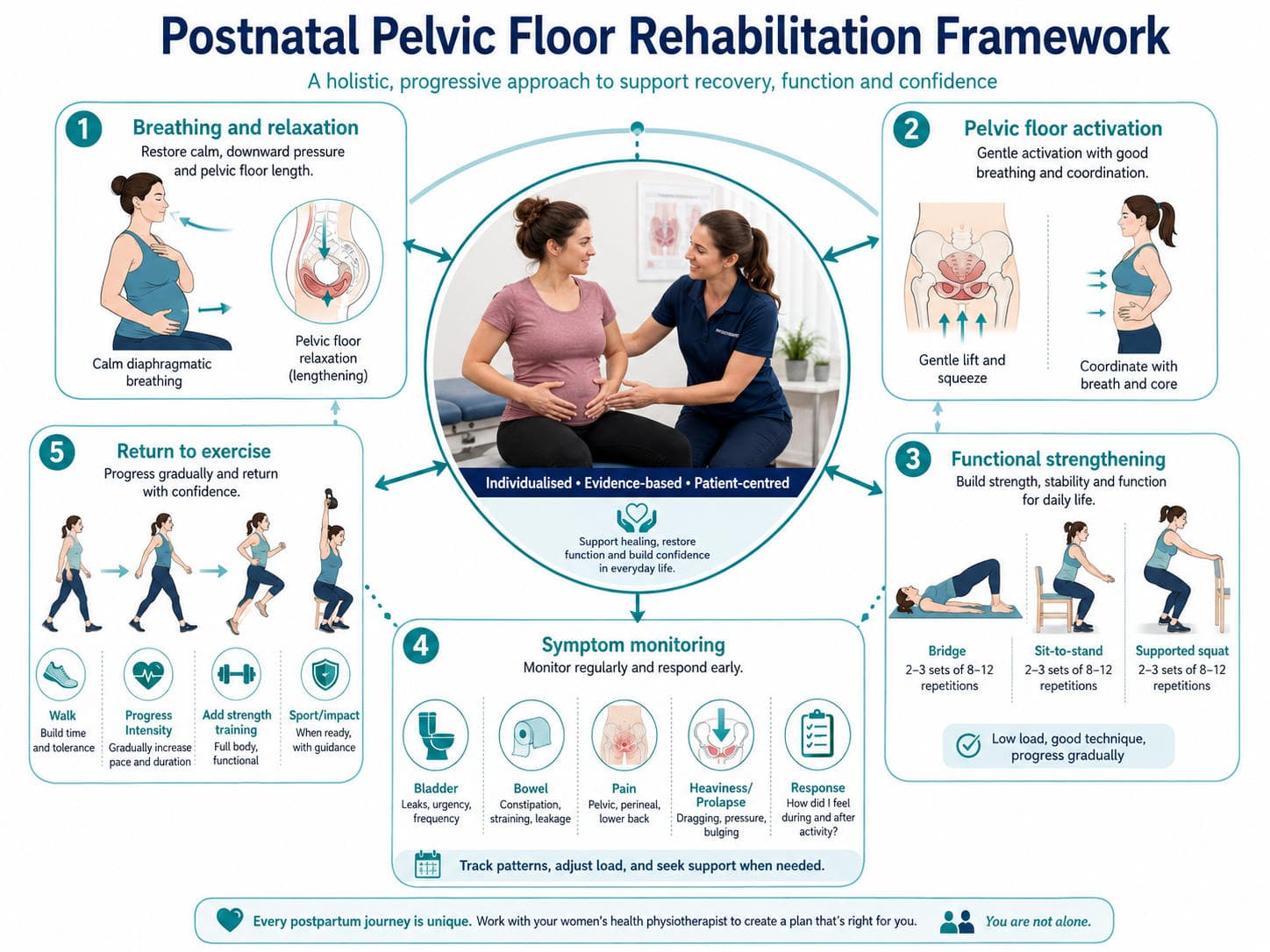Postnatal Pelvic Floor Rehabilitation: A Progressive Guide for the First 12 Weeks