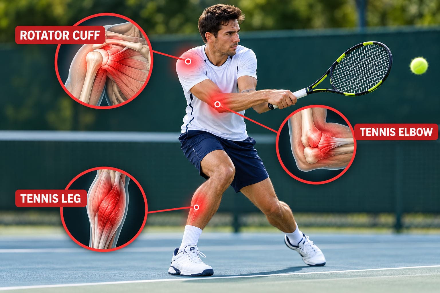 Tennis Injuries: Tennis Elbow, Rotator Cuff and Tennis Leg